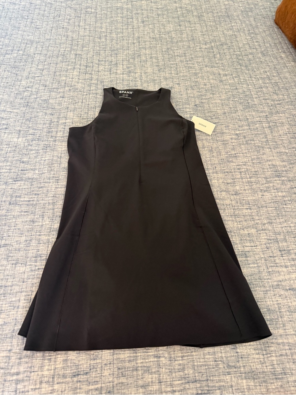 SPANX Black Sleeveless Fit-and-Flare Mini Dress